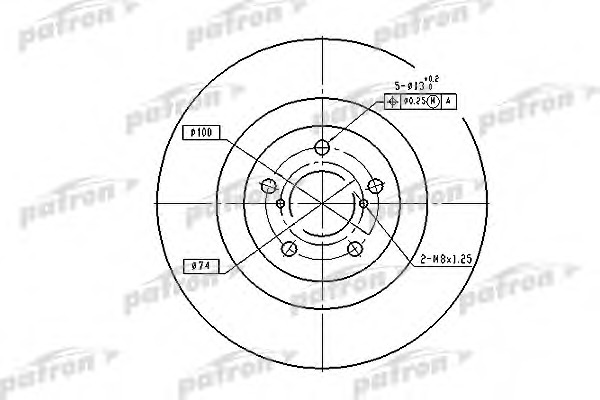 pbd7004 PATRON Тормозной диск